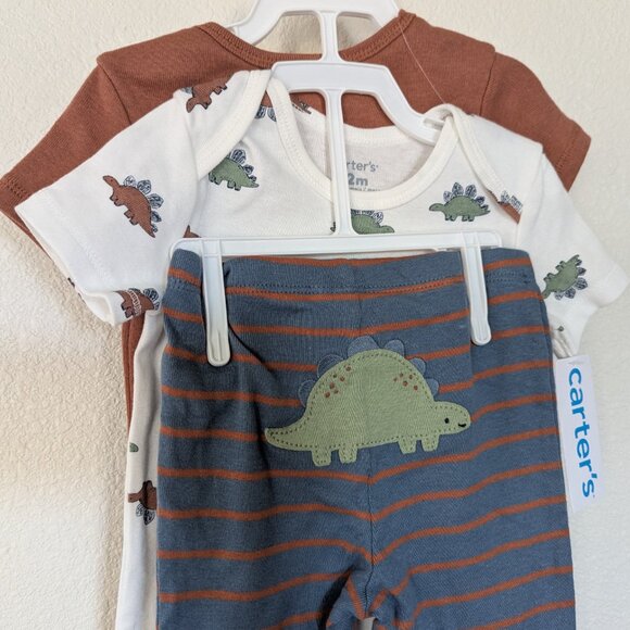 NWT Carter's Dino Bundle 6 pieces 12m/18m Cotton Comfy Adorable - Picture 2 of 11